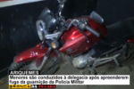 ARIQUEMES: Menores são conduzidos à delegacia após empreenderem fuga da guarnição da Polícia Militar
