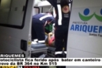 ARIQUEMES: Motociclista fica ferido após bater em canteiro no Trevo da BR–364 km–515
