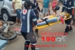 ARIQUEMES: Duas pessoas ficam feridas em colisão entre moto taxi e caminhonete na Av. Machadinho 