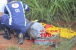 ARIQUEMES: Motociclista é arrastado e sofre fratura exposta em colisão com caminhão próximo a BR–364