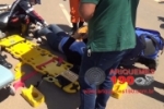 ARIQUEMES: Mulher sofre corte profundo na cabeça após acidente entre moto e carro na Av. Tancredo Neves