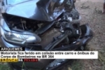 ARIQUEMES: Uma pessoa fica ferida em acidente envolvendo carro e micro&ndash;&ocirc;nibus do Corpo de Bombeiros na BR&ndash;364