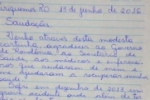 Em carta, paciente agradece tratamento m&eacute;dico recebido, e destaca avan&ccedil;o no setor de sa&uacute;de de Rond&ocirc;nia