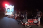 ARIQUEMES: Dois acidentes simult&acirc;neos na BR&ndash;421 deixam motociclistas com ferimentos graves