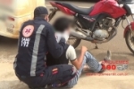 ARIQUEMES: Condutor de moto com carretinha fica ferido ao sofrer queda na Av. Capit&atilde;o Silvio