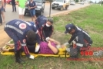 ARIQUEMES: Gestante fica ferida ao se envolver em acidente entre moto e caminhonete na Av. Capitão Silvio