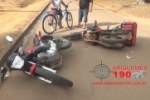 ARIQUEMES: Colisão frontal de motos deixa condutores feridos no Jorge Teixeira