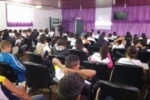 PATRULHA ESCOLAR MINISTRA PALESTRA PARA ALUNOS DA ESCOLA ESTADUAL MIGRANTES