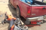 ARIQUEMES: Motociclista colide na lateral de caminhonete ao fazer retorno na Av. Canaã