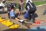 ARIQUEMES: Motociclista fica ferida ao se envolver em acidente com mototaxi no Jardim das Palmeiras