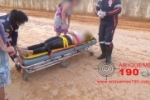 ARIQUEMES: Peça solta causa queda de motociclista na Av. Hugo Frey