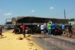 BR–364: Grave acidente envolve duas carretas e um carro de passeio