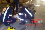 ARIQUEMES: Após passar por faixa elevada, motociclista sofre queda e fica ferida na Av. Tancredo Neves