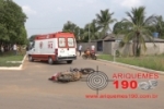 ARIQUEMES: Dois homens ficam feridos em colisão de motos na rotatória da Av. Tucanos