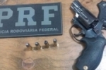 ALTO PARA&Iacute;SO: PRF det&eacute;m homem com rev&oacute;lver escondido em ve&iacute;culo na RO&ndash;459