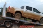 Caminhonete roubada, utilizada em assalto de caminhoneiro é abandonada próximo ao presídio de Machadinho