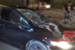 ARIQUEMES: Mulher sofre traumatismo craniano e rapaz fica ferido em grave colisão de moto e carro na Av. Jamari