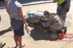 ARIQUEMES: Ciclista é socorrida por Bombeiros após bater em moto parada na Alameda Piquiá