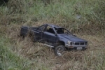 JARU: Condutor de Hilux perde controle e capota na Br–364