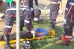 ARIQUEMES: Condutor fratura o pé em acidente na Av. Tancredo Neves