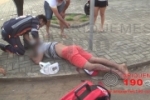 ARIQUEMES: Rapaz fica ferido após colidir em caminhonete na Av. Quatro Cachoeiras