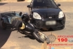 ARIQUEMES: Homem fica ferido em colisão de moto com carro na Av. Candeias