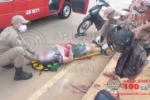 ARIQUEMES: Pneu estoura e causa queda de motociclista