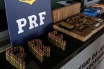 PRF apreende 1,6 mil munições em estepe de caminhonete roubada
