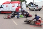 ARIQUEMES: Colisão de motos na Av. Jamari deixa dois condutores feridos