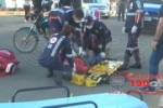 ARIQUEMES: Motociclista sofre traumatismo craniano em acidente com bicicleta na Av. Tancredo Neves