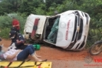 URGENTE: Ambulância de Cujubim capota na área rural
