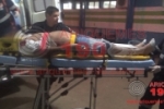 ARIQUEMES: Motociclista é socorrido com suspeita de traumatismo craniano após grave acidente na Av. Canaã