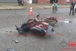 ARIQUEMES: Colisão transversal entre motos deixa duas vítimas feridas na Av. Jaru