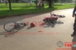 ARIQUEMES: Acidente entre moto e bicicleta faz três vítimas na Av. Capitão Sílvio