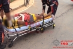 ARIQUEMES: Ciclista e motociclista se envolvem em acidente na rotatória da Tancredo com Hugo Frey