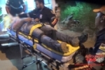 ARIQUEMES: Motociclista sofre suspeita de fratura na coluna em acidente envolvendo duas motos
