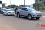 ARIQUEMES: Condutor de caminhonete evita colidir com carro e acaba sendo atingido por táxi