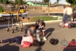 ARIQUEMES: Colisão entre motonetas deixa mulher e jovem feridas na Av. Machadinho