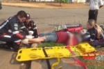 ARIQUEMES: Motociclista é arremessado ao ser atingido por caminhonete no Jardim das Flores