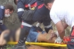 ARIQUEMES: Senhora tem perna dilacerada em grave acidente no Setor 09