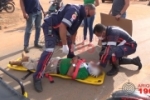 ARIQUEMES: Idoso &eacute; socorrido ap&oacute;s acidente entre moto e bicicleta no Setor Industrial