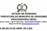 ARIQUEMES: Prefeito de Ariquemes publica Decreto flexibilizando com&eacute;rcio local