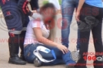ARIQUEMES: Garota fica ferida ao sofrer acidente com moto na Av. JK