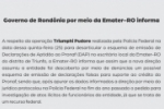 Nota do Governo de Rond&ocirc;nia &ndash; Opera&ccedil;&atilde;o da PF na Emater