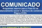Ariquemes retorna para a Fase 03 de distanciamento social e abertura do com&eacute;rcio