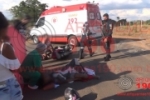 ARIQUEMES: Grave colis&atilde;o frontal entre motos deixa duas pessoas com fratura e uma crian&ccedil;a ferida na RO&ndash;257 &ndash; V&iacute;deo