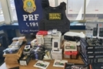 Figurinha Premiada: PRF e Receita Federal apreendem R$ 40 mil em eletr&ocirc;nicos em Ariquemes/RO