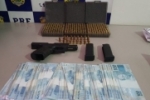 Em Ji&ndash;Paran&aacute;/RO, PRF apreende uma pistola Glock, um carregador municiado com 15 cartuchos, e outros 310 intactos em caixas