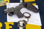 Em Vilhena/RO, PRF apreende uma pistola Taurus carregada e municiada com 9 cartuchos