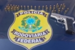 Em Porto Velho/RO, PRF apreende uma pistola Taurus e 83 muni&ccedil;&otilde;es intactas